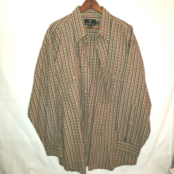 Browning Men's Multicolored Plaid Long Sleeve Button Down Shirt Size 2XL - Picture 12 of 12